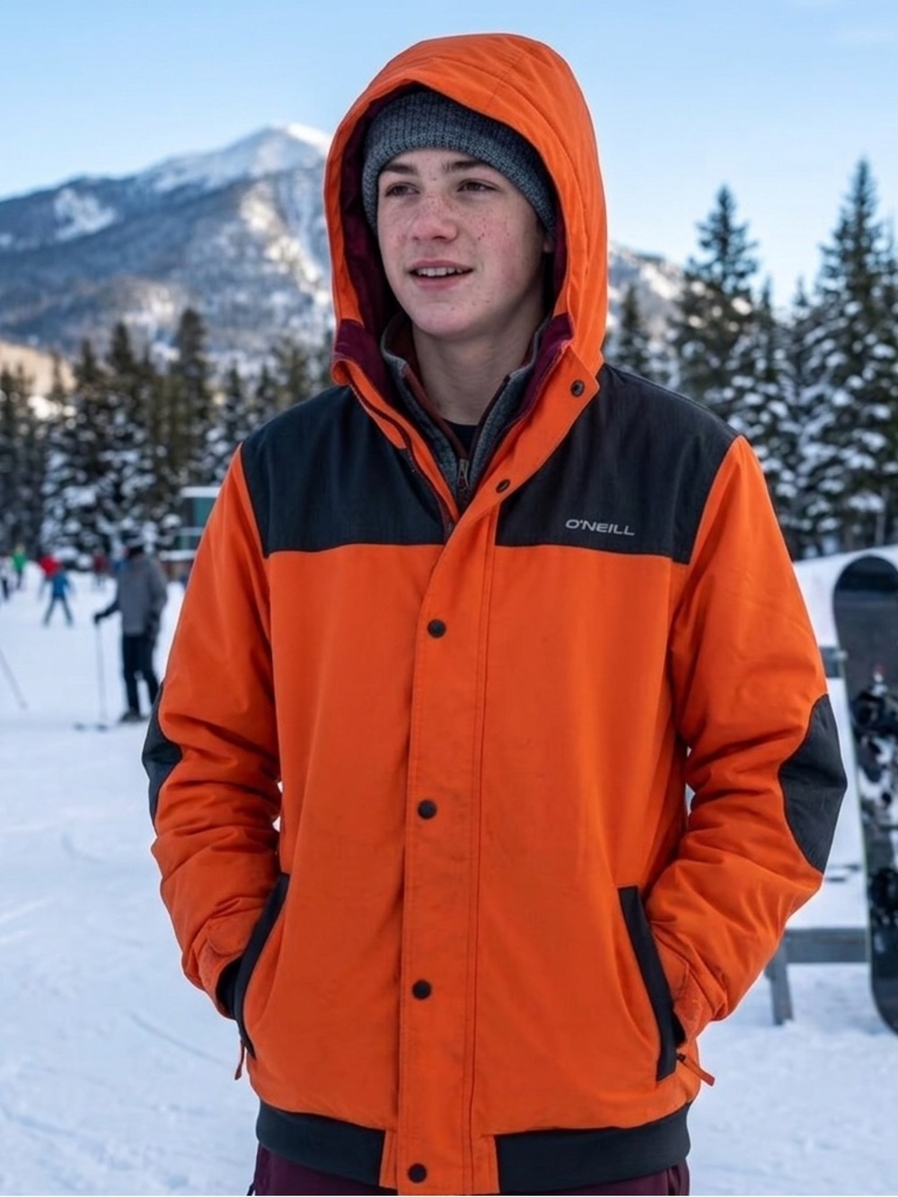 O'Neill Orange and Black Ski Jacket